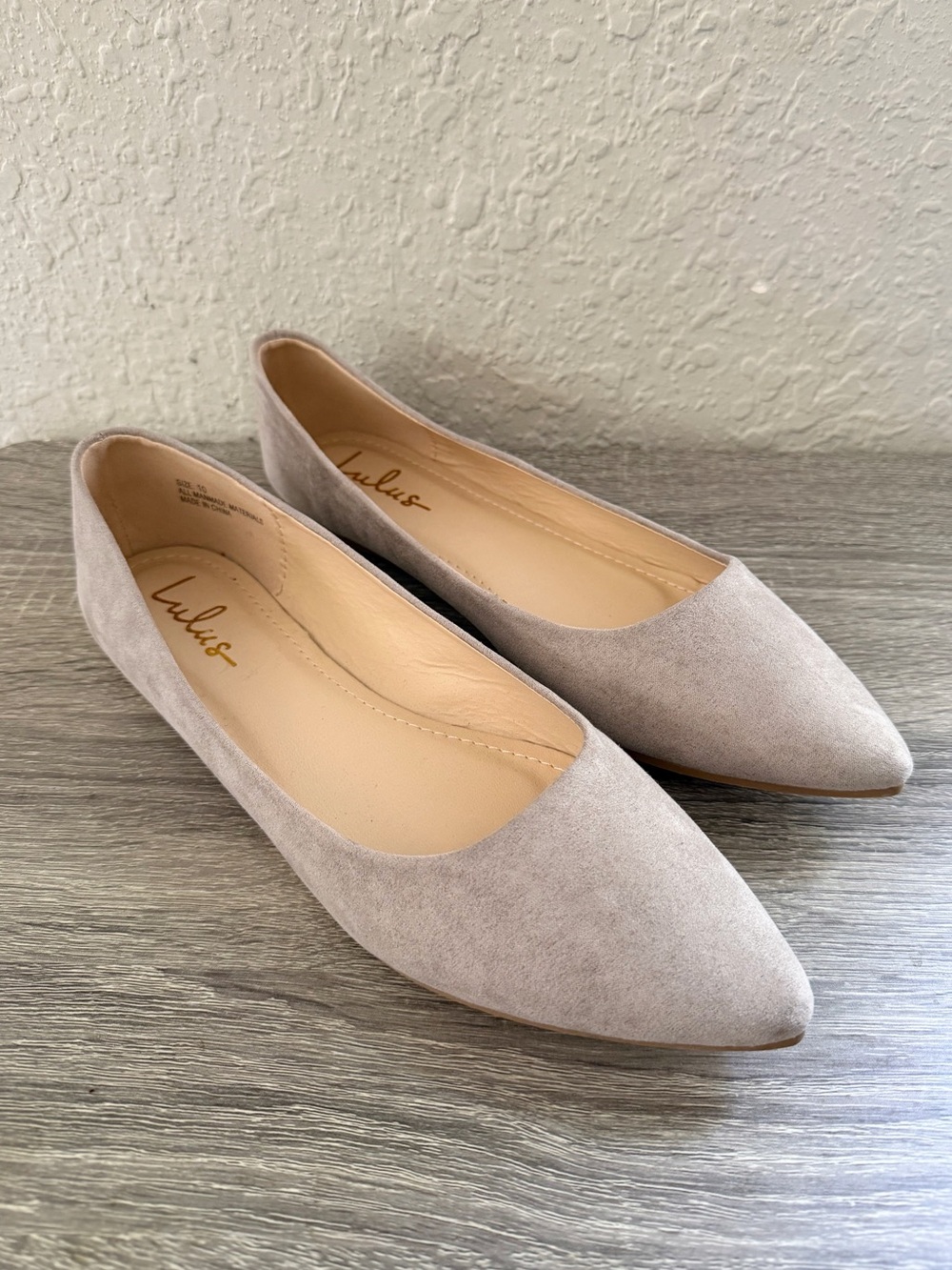 Lulus Pointed Ballet Flat Minimalist Casual Size 10 NWOT